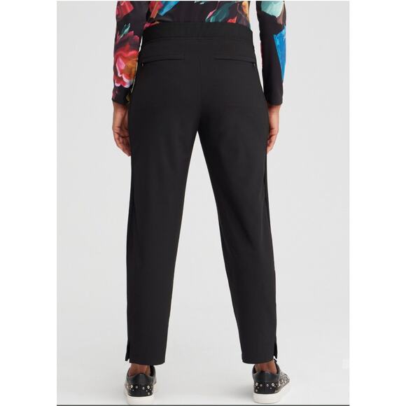 Chicos High Rise Ribbed Side Pull On Pants Size 6 Black - Picture 4 of 11